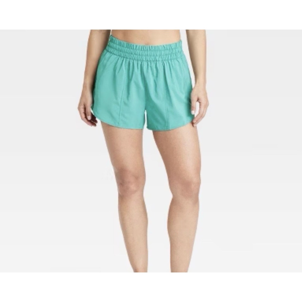 All in Motion Run Shorts‎ Women's XS Teal Green Mid Rise Lined NWT